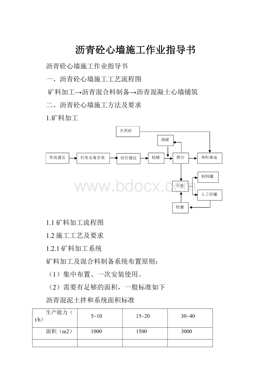 沥青砼心墙施工作业指导书.docx_第1页