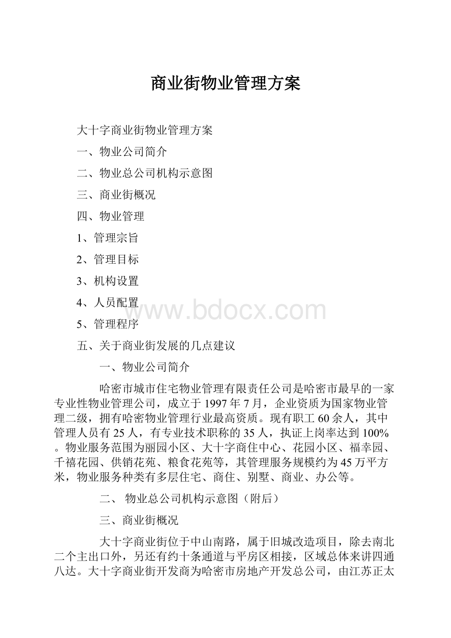 商业街物业管理方案.docx