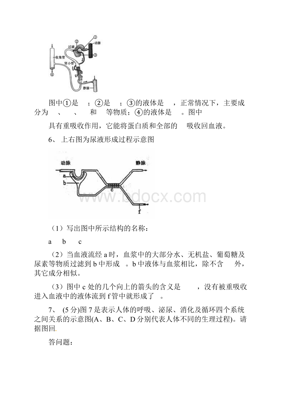 初中生物人体内的废物排出综合题专题训练含答案.docx_第3页