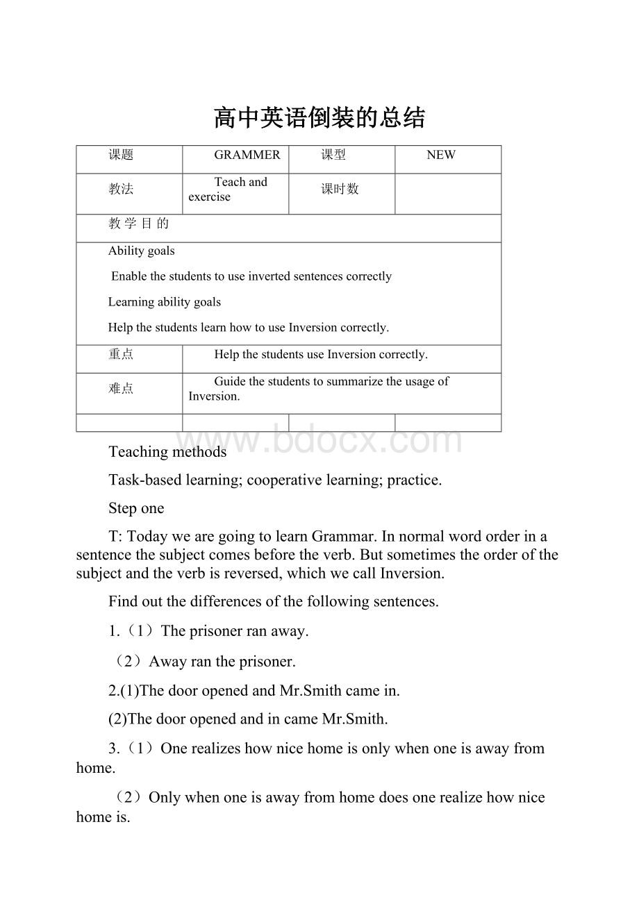 高中英语倒装的总结.docx