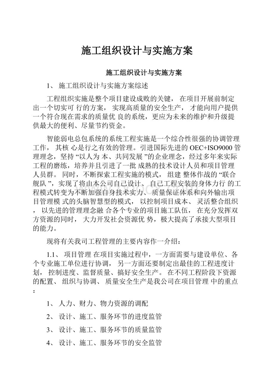 施工组织设计与实施方案.docx