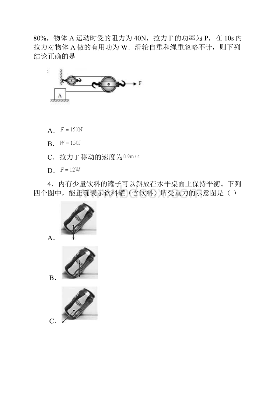 河南省驻马店市学年中考第四次模拟物理试题.docx_第2页