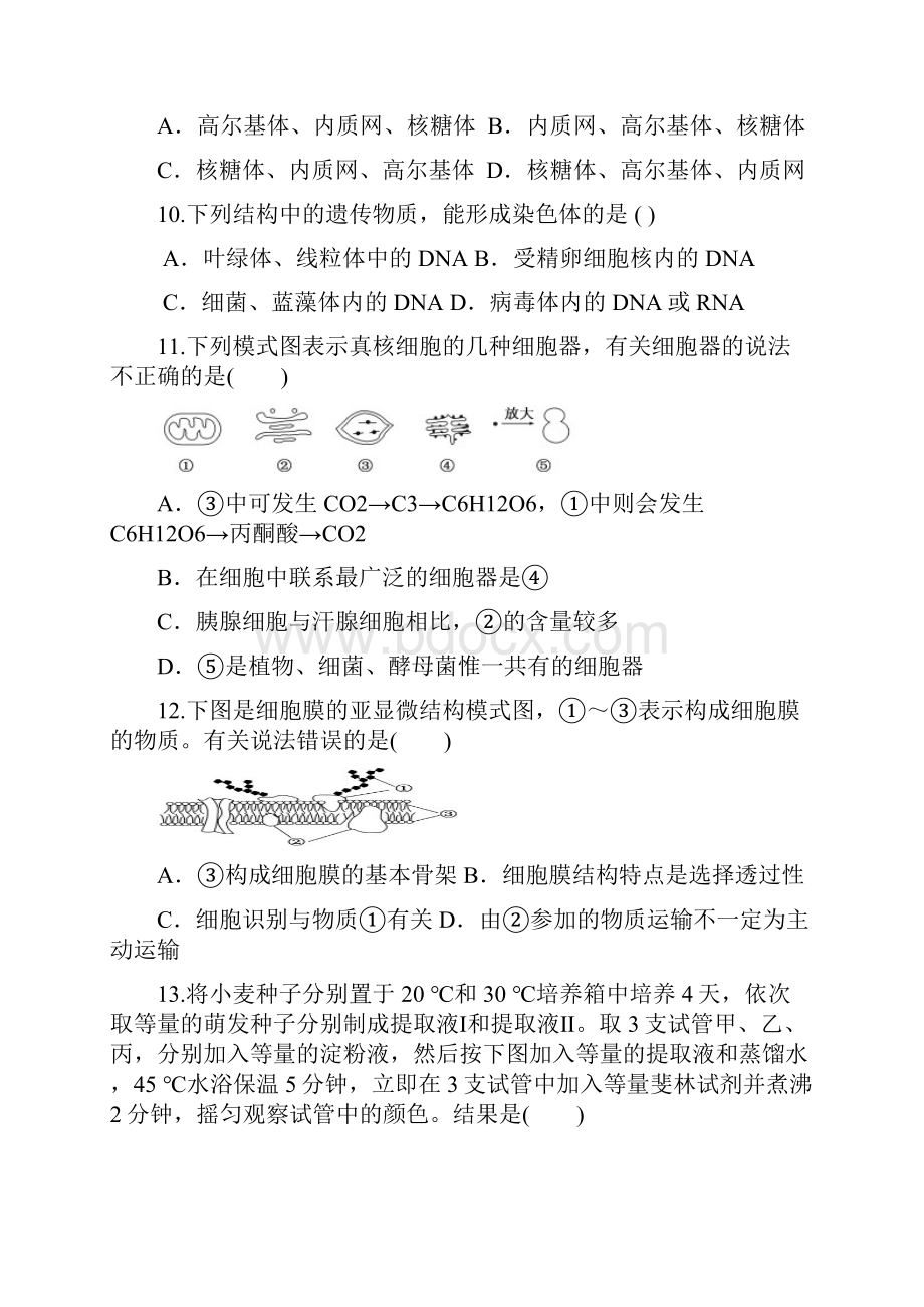 福建省四地六届高三上学期第三次月考生物试题.docx_第3页