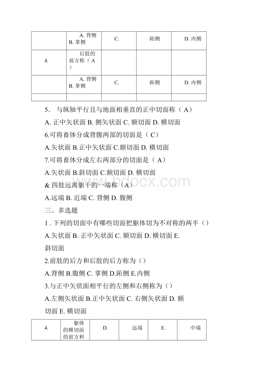 家畜解剖学练习题答案.docx_第2页