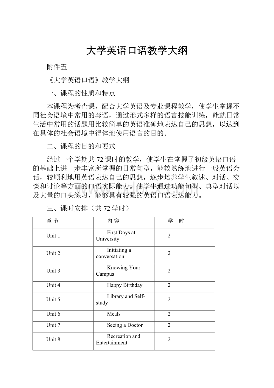 大学英语口语教学大纲.docx_第1页