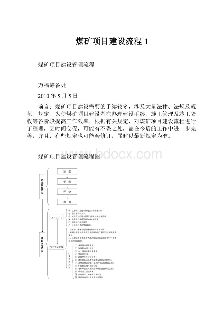 煤矿项目建设流程1.docx