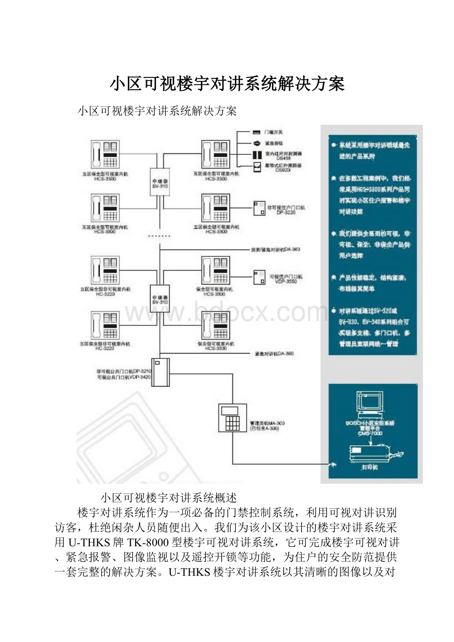 小区可视楼宇对讲系统解决方案.docx