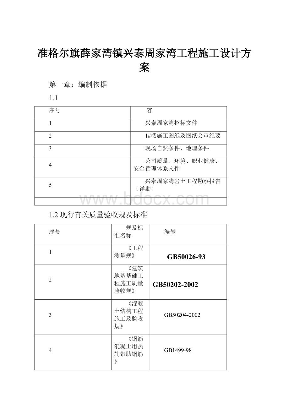 准格尔旗薛家湾镇兴泰周家湾工程施工设计方案.docx_第1页