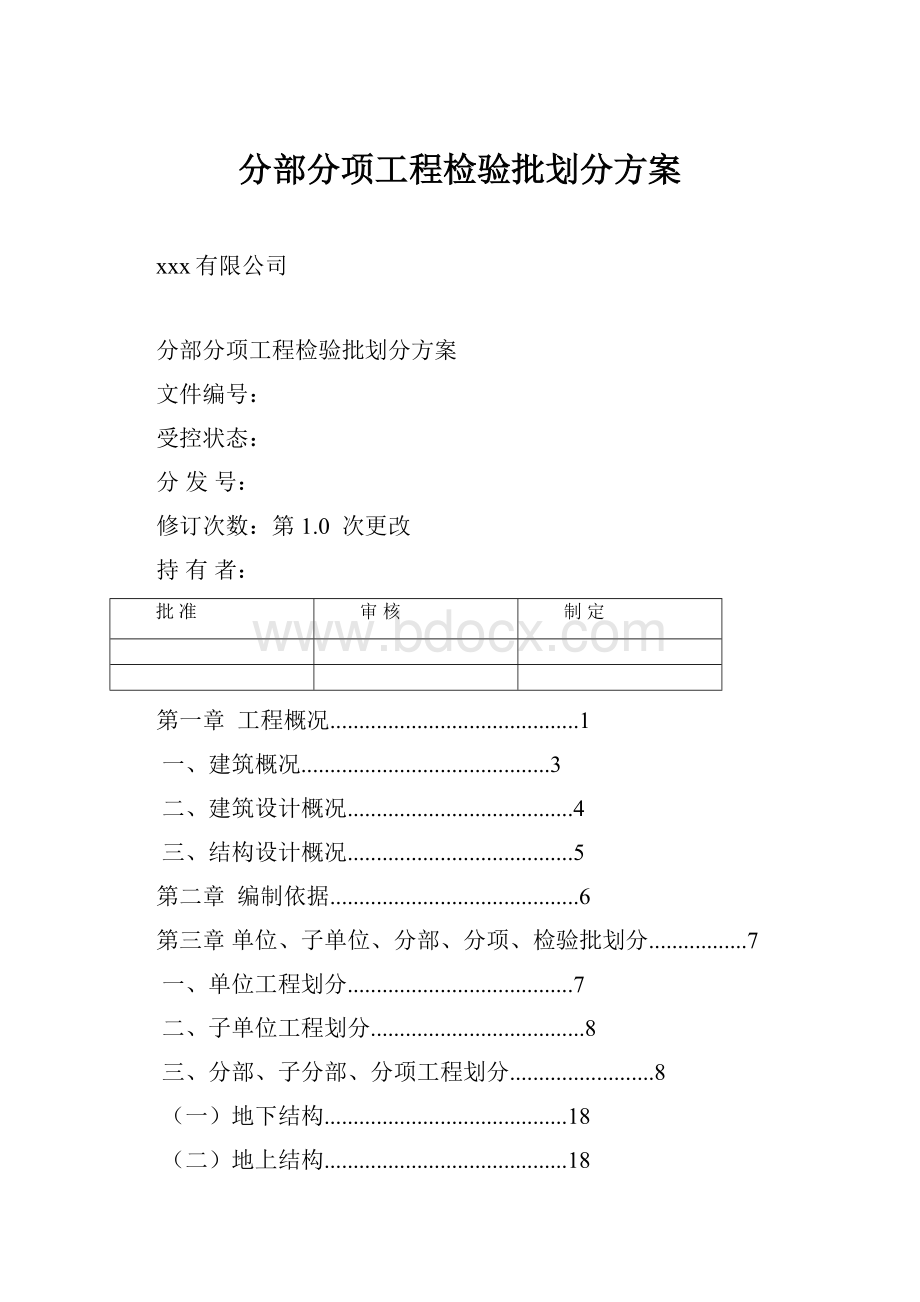 分部分项工程检验批划分方案.docx_第1页