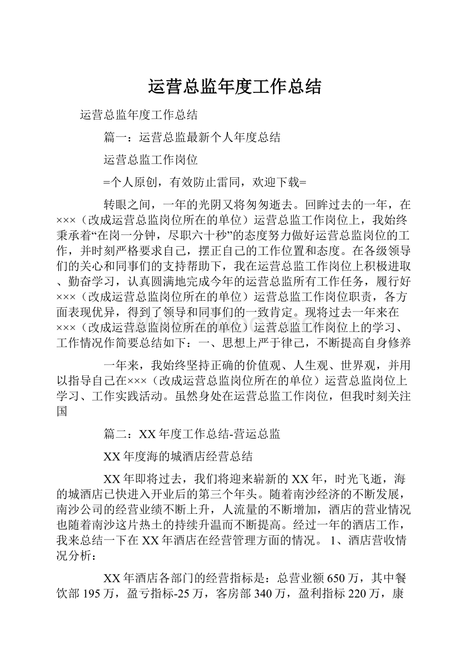 运营总监年度工作总结.docx