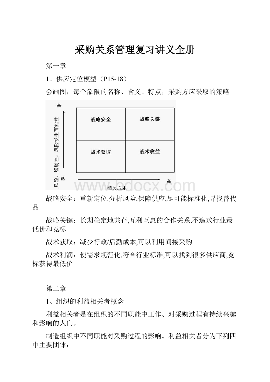 采购关系管理复习讲义全册.docx_第1页