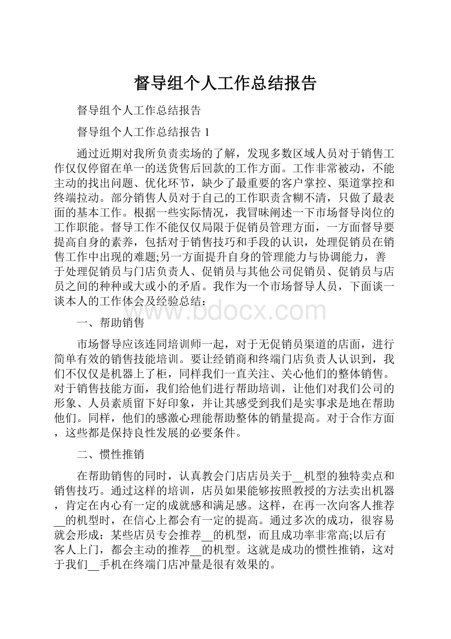 督导组个人工作总结报告.docx