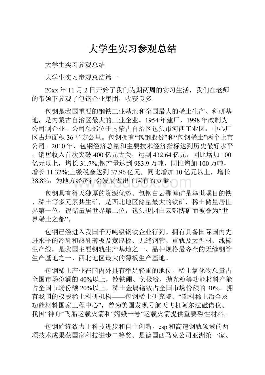 大学生实习参观总结.docx_第1页