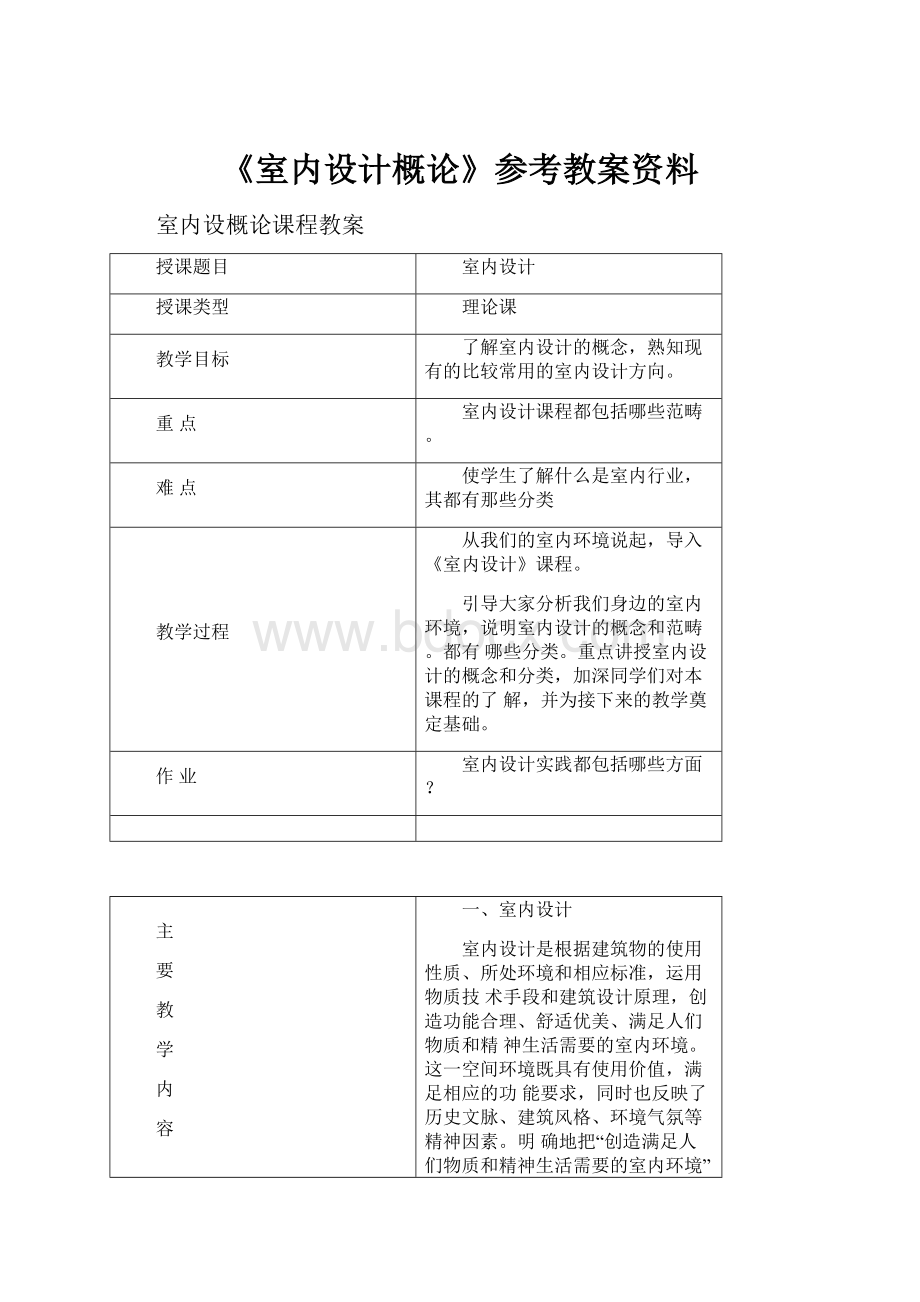 《室内设计概论》参考教案资料.docx