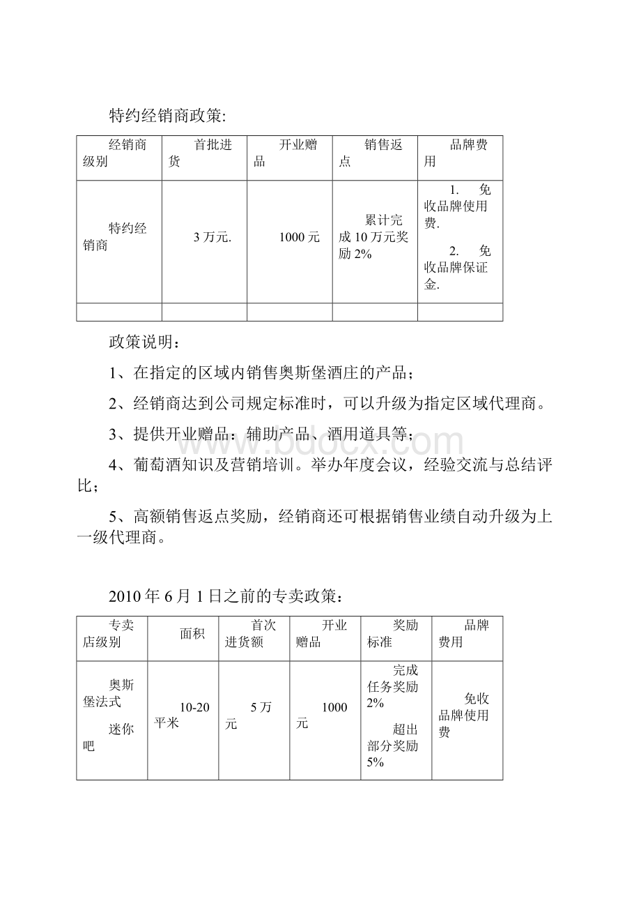 奥斯堡拉菲酒庄专卖店政策代理商政策合作流程品牌支持等.docx_第3页