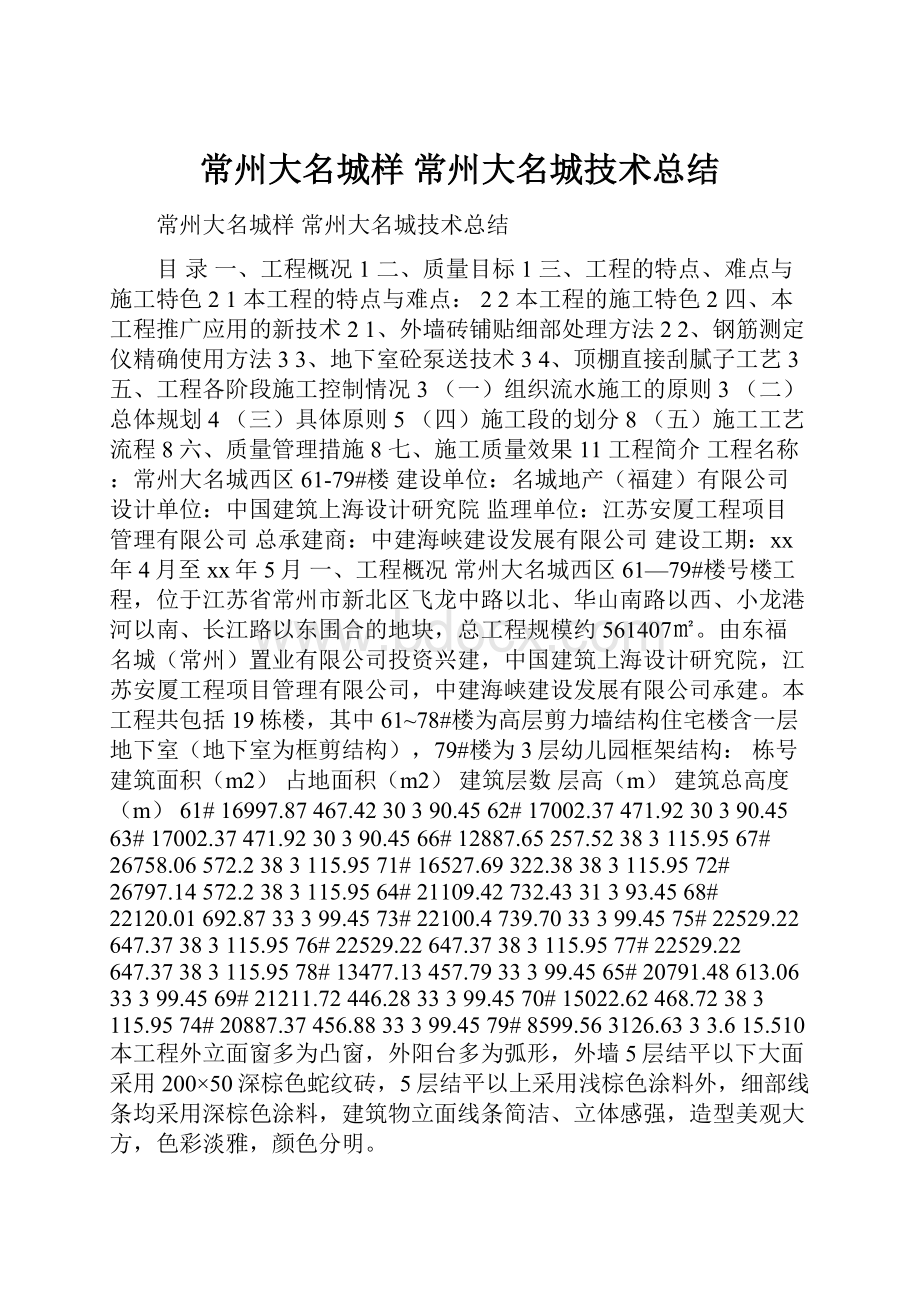 常州大名城样 常州大名城技术总结.docx