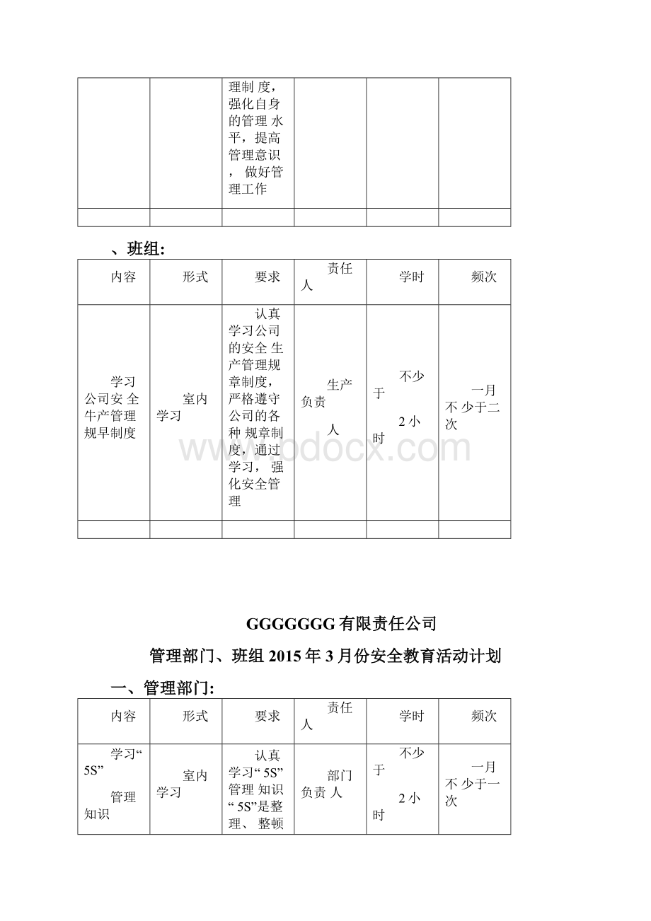 管理部门班组月度安全活动计划.docx_第3页