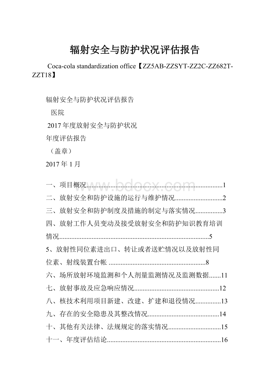 辐射安全与防护状况评估报告.docx_第1页