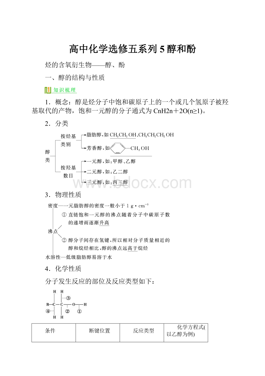 高中化学选修五系列5醇和酚.docx