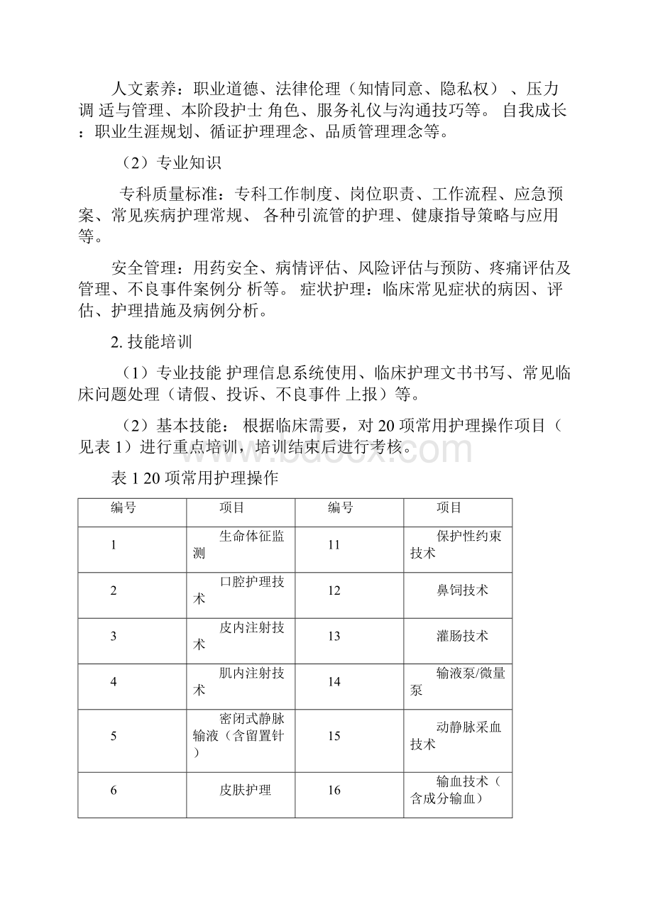 山东省三级医院临床护士培训指导意见.docx_第3页