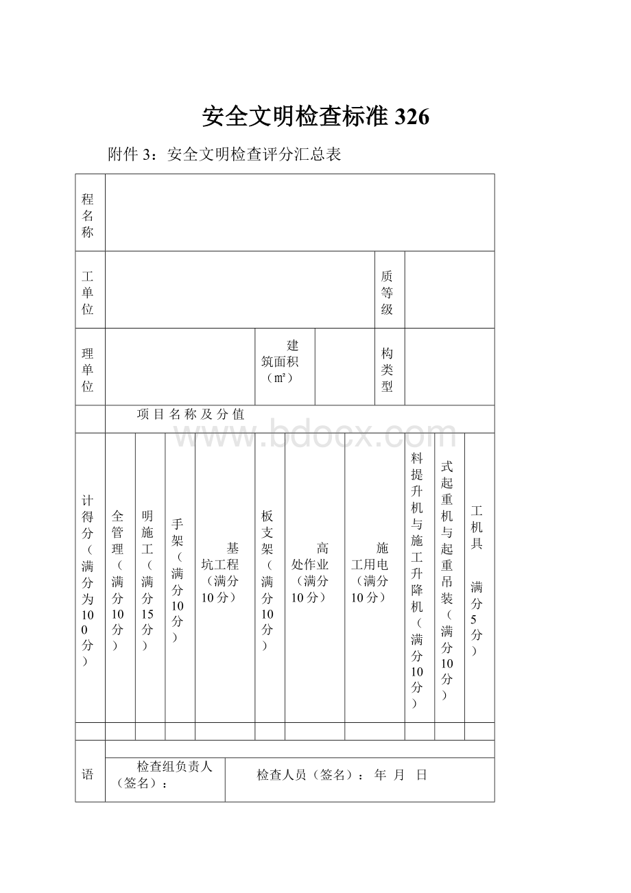 安全文明检查标准326.docx_第1页