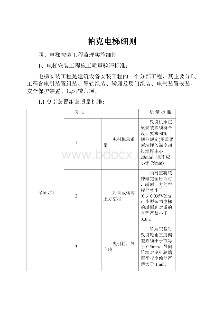 帕克电梯细则.docx