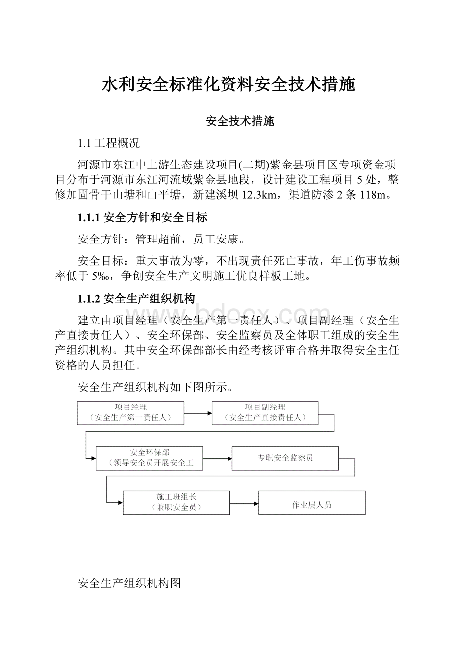 水利安全标准化资料安全技术措施.docx_第1页