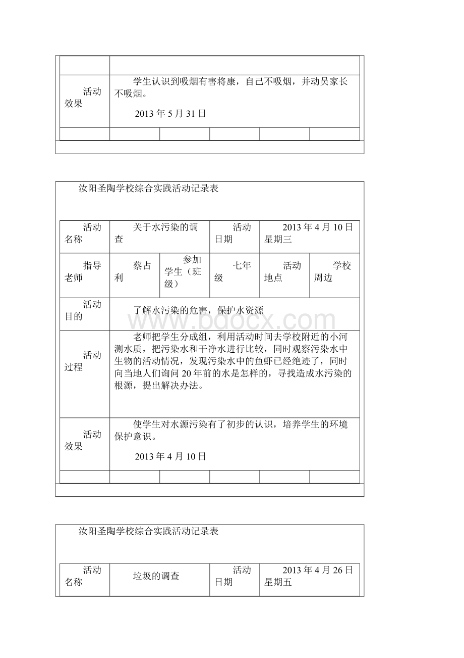 学校综合实践活动记录表.docx_第3页