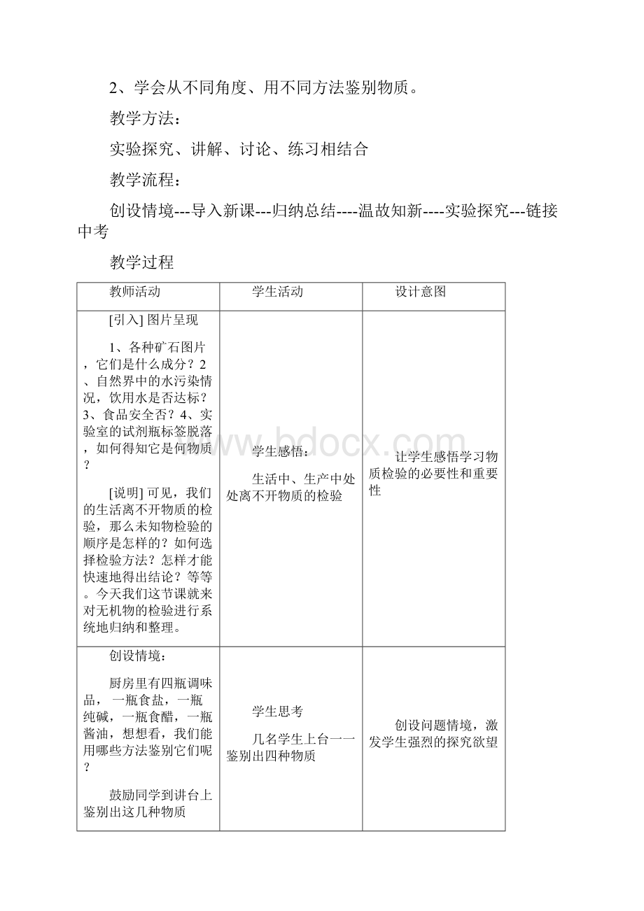 教学设计《物质的检验和鉴别》.docx_第2页