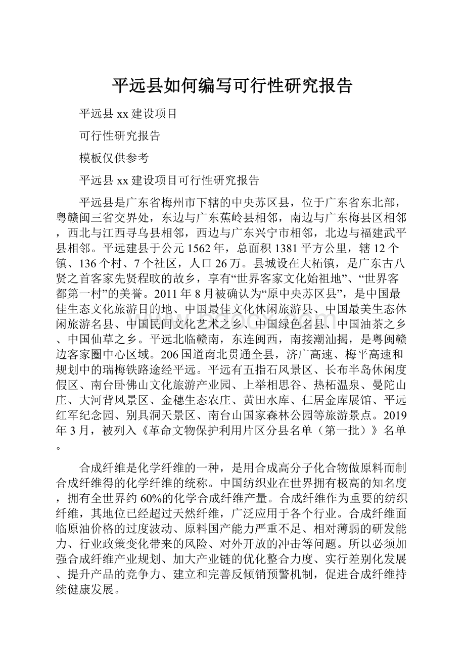 平远县如何编写可行性研究报告.docx