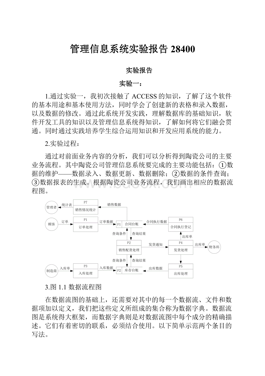 管理信息系统实验报告28400.docx_第1页