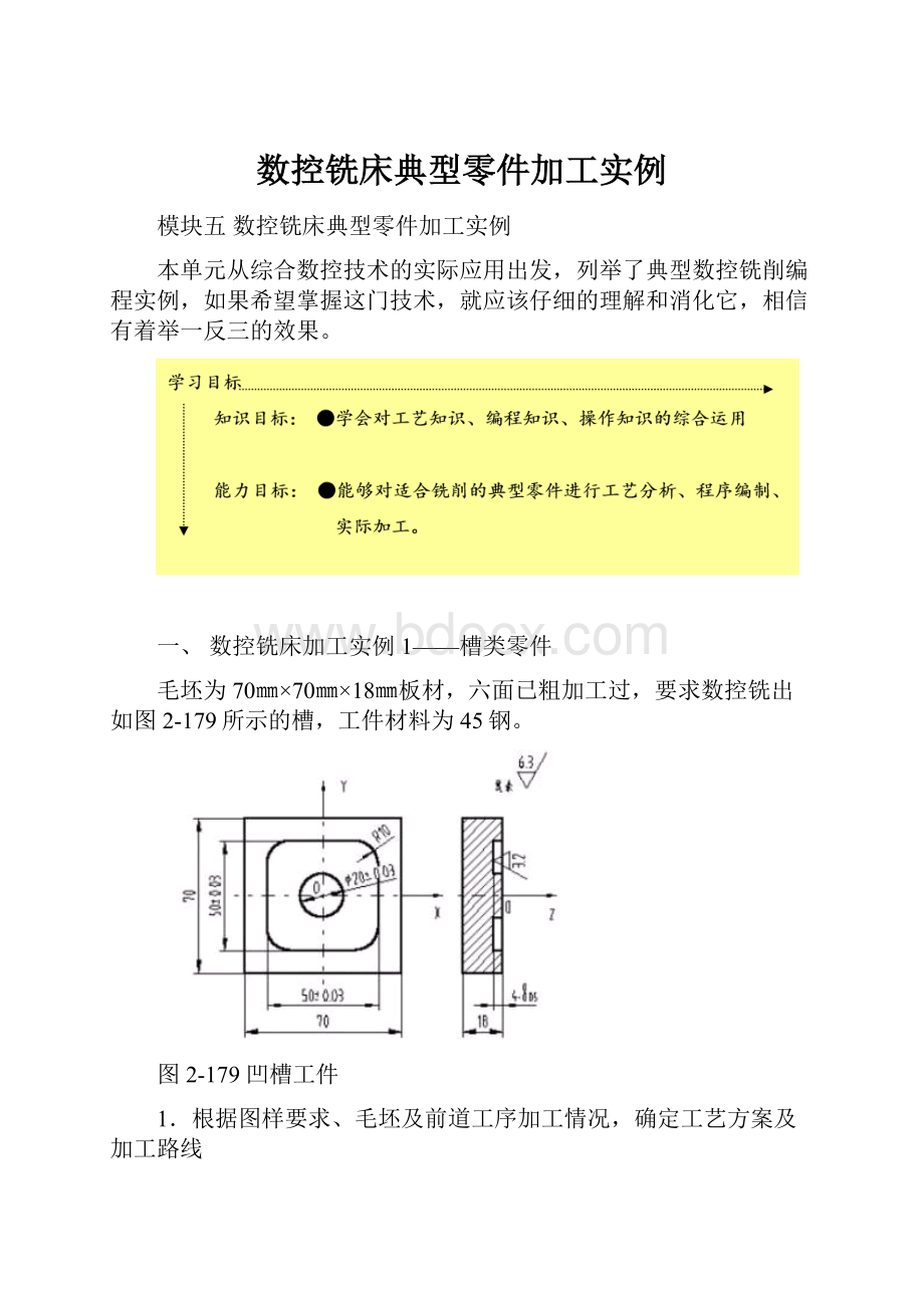 数控铣床典型零件加工实例.docx