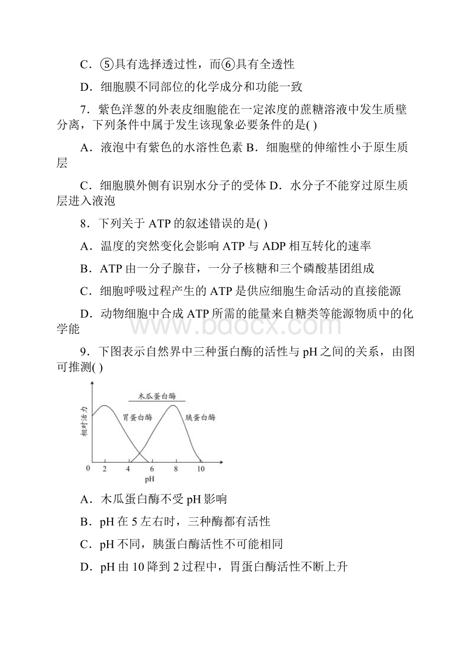 高一生物试题综合测试.docx_第3页