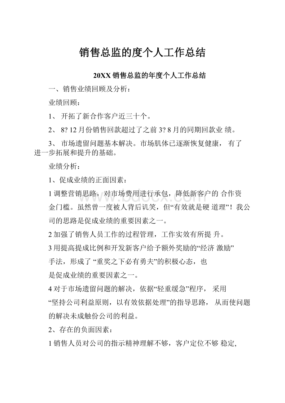 销售总监的度个人工作总结.docx