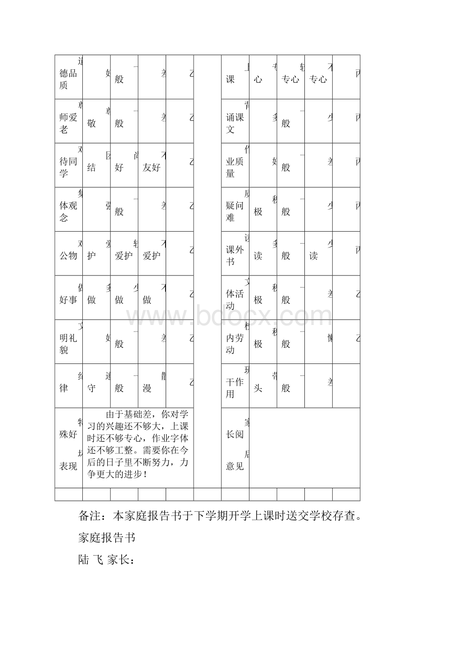 二年级学生报告书.docx_第2页