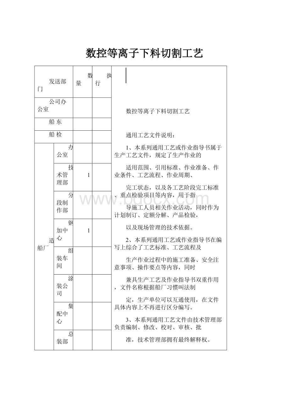 数控等离子下料切割工艺.docx_第1页