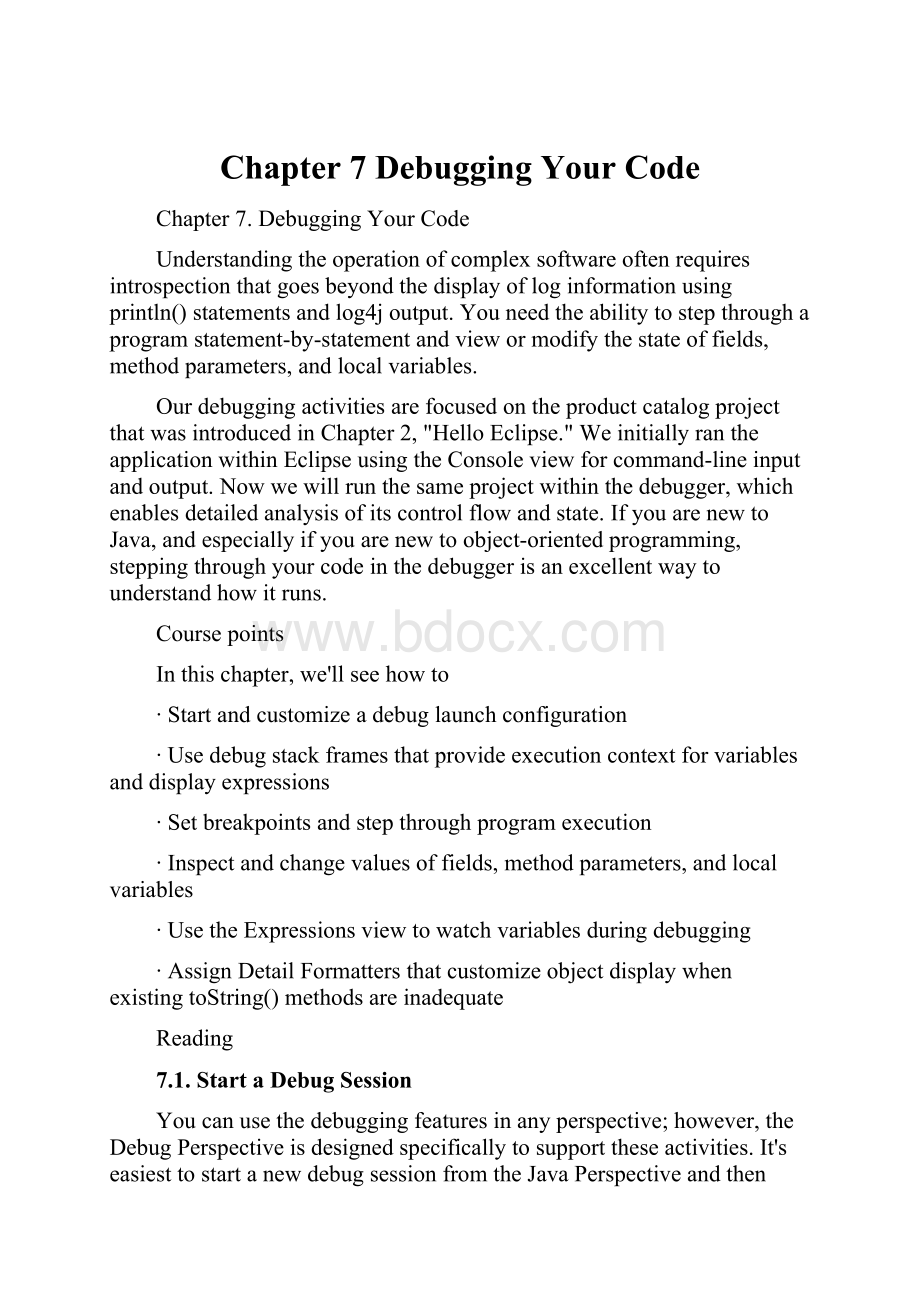 Chapter 7 Debugging Your Code.docx_第1页