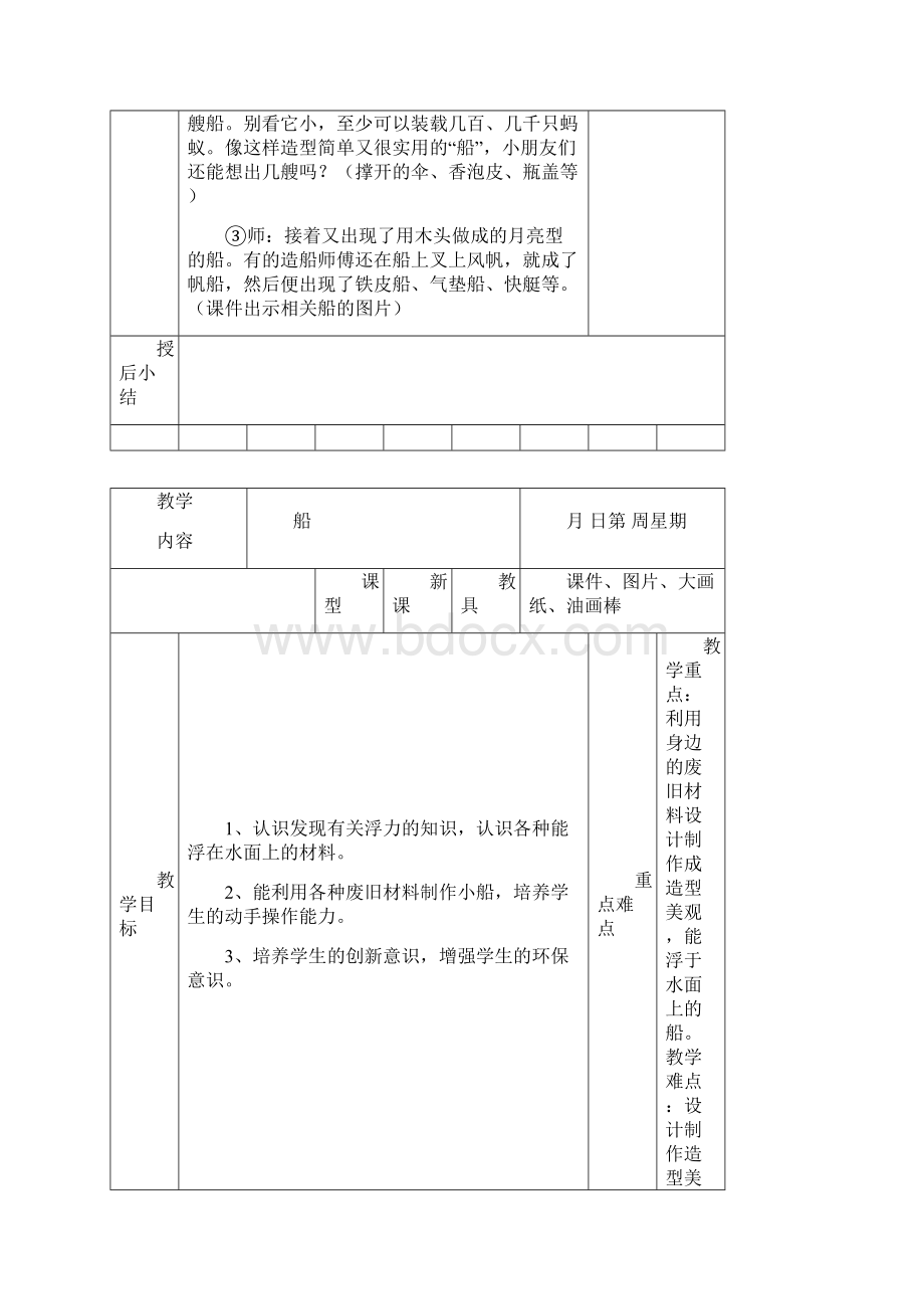 人教版一年级下册美术教案表格概述.docx_第2页