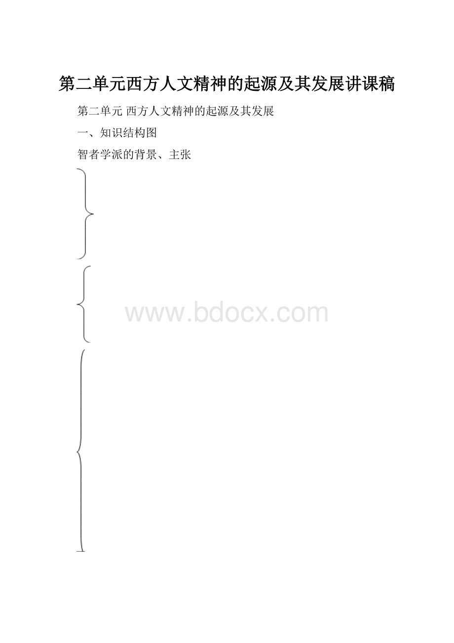 第二单元西方人文精神的起源及其发展讲课稿.docx_第1页