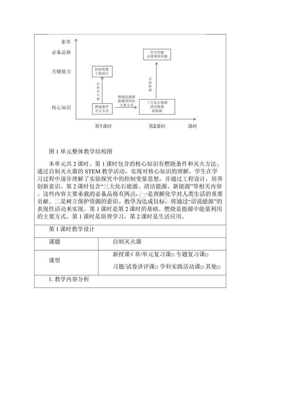 届京改版九年级化学第六章燃烧的学问 单元 课课程教学设计.docx_第3页