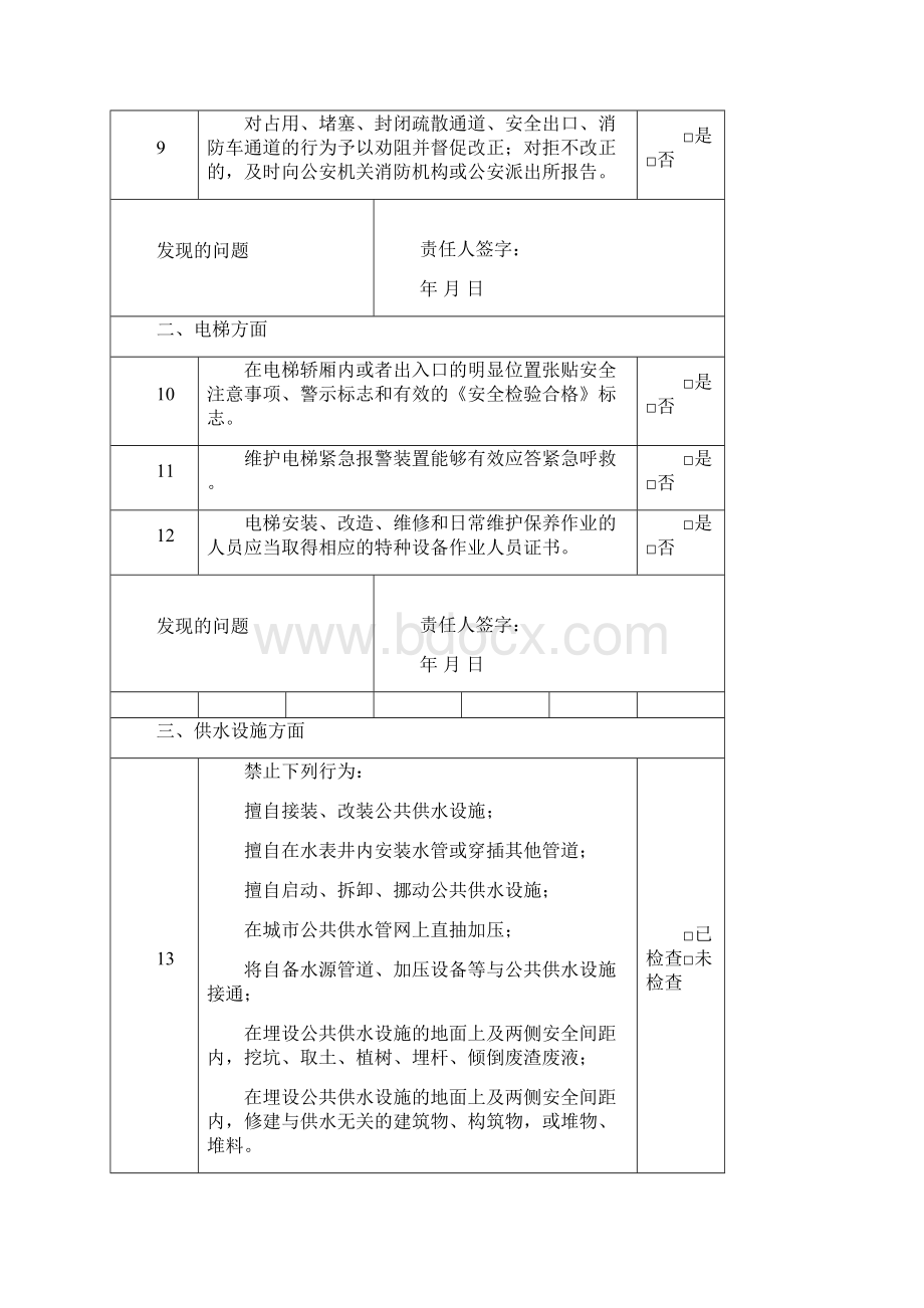 物业企业安全生产自查表.docx_第2页