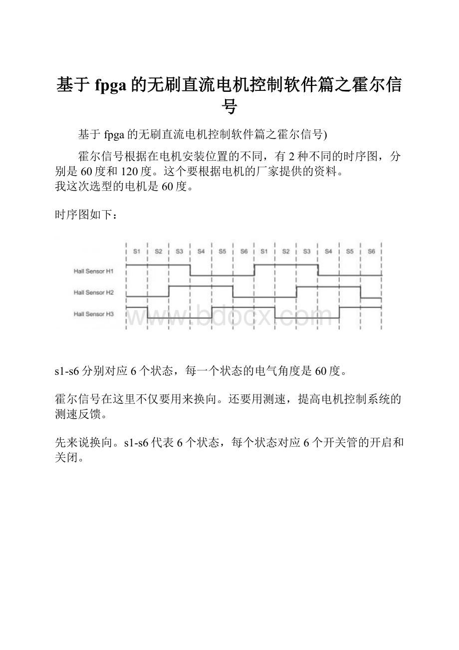 基于fpga的无刷直流电机控制软件篇之霍尔信号.docx_第1页