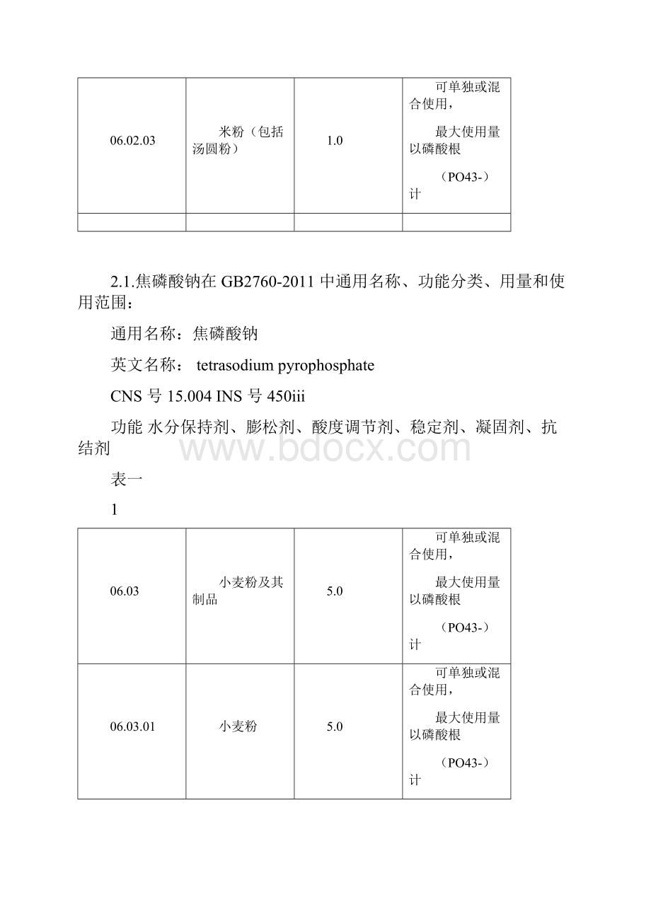 焦磷酸钠通用名称功能分类用量和使用范围.docx_第3页