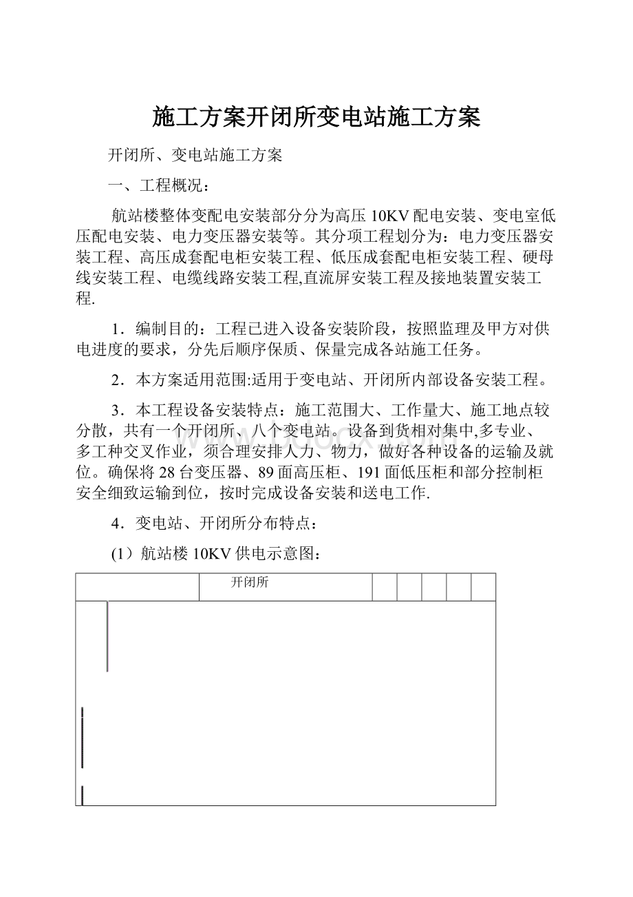 施工方案开闭所变电站施工方案.docx_第1页