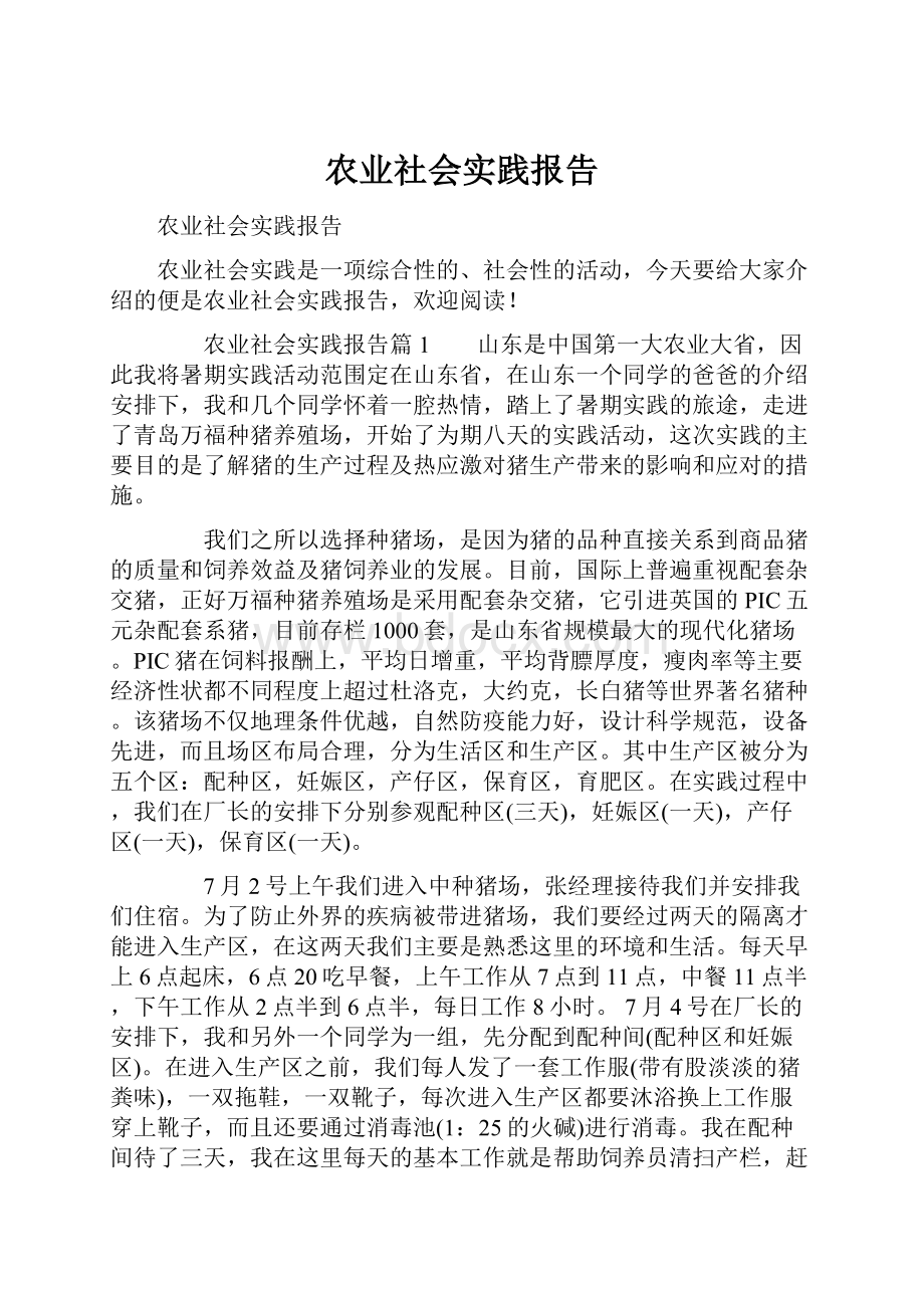 农业社会实践报告.docx