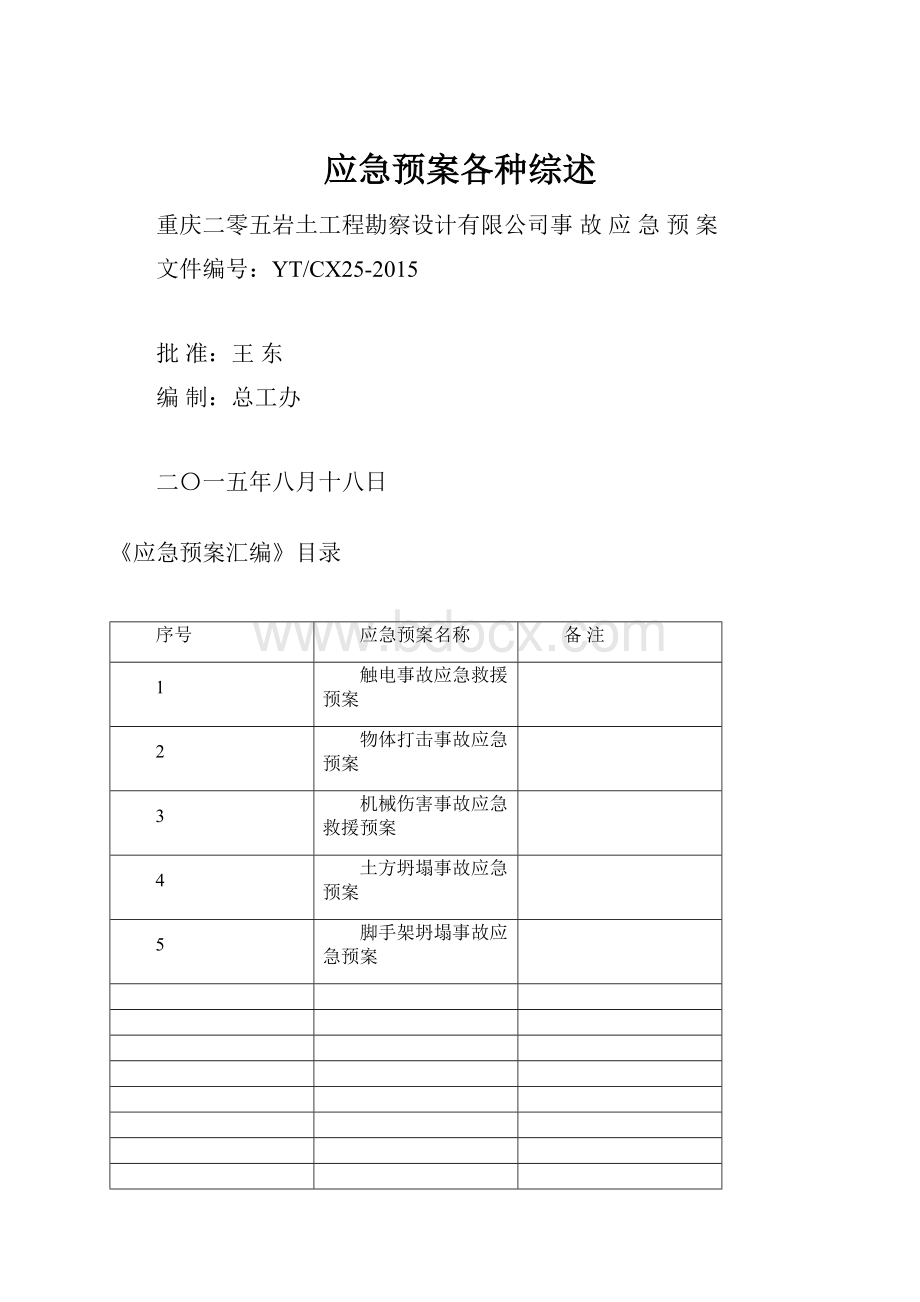 应急预案各种综述.docx