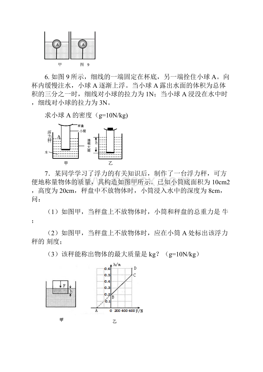 浮力精选难题后附答案.docx_第2页