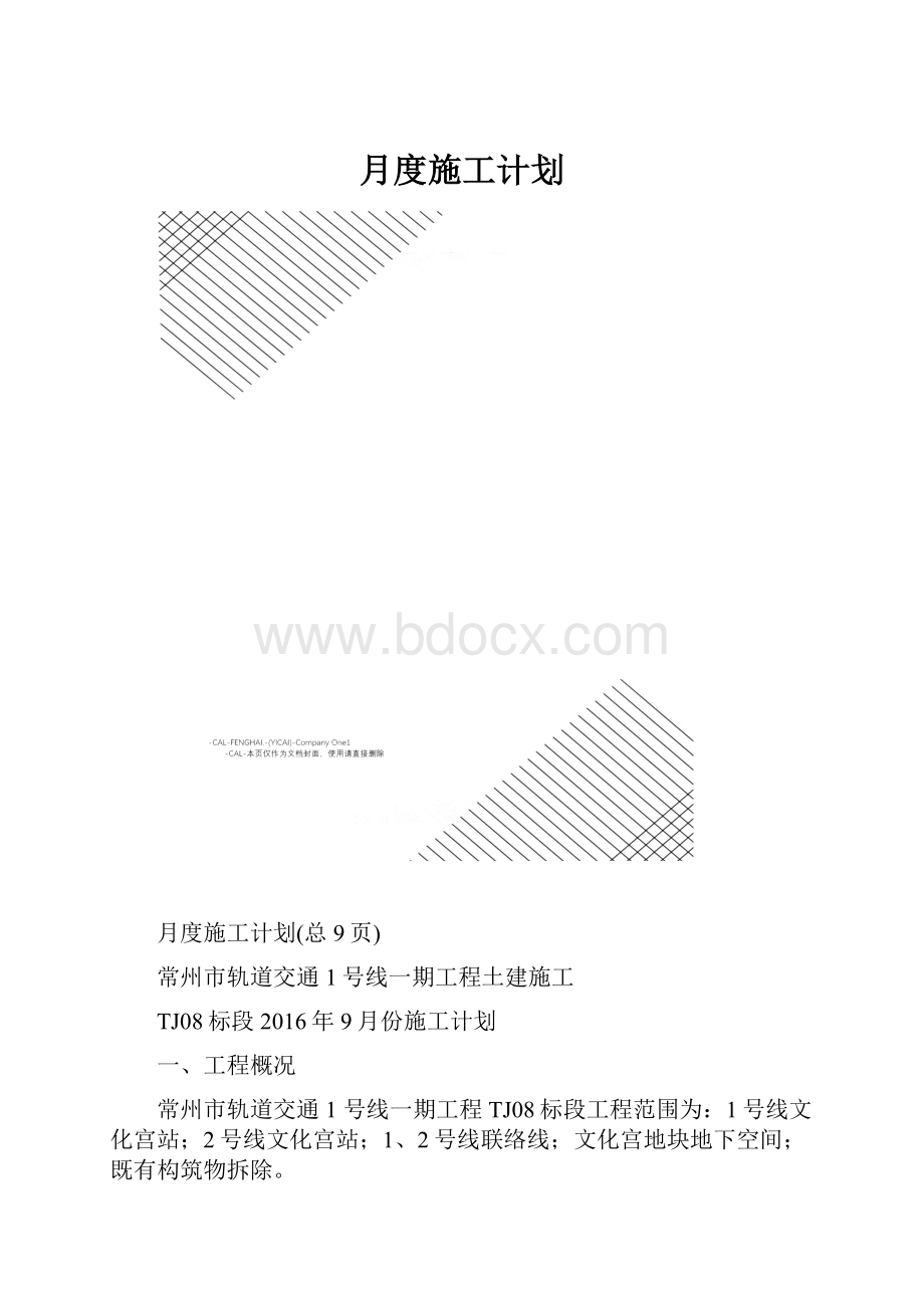 月度施工计划.docx