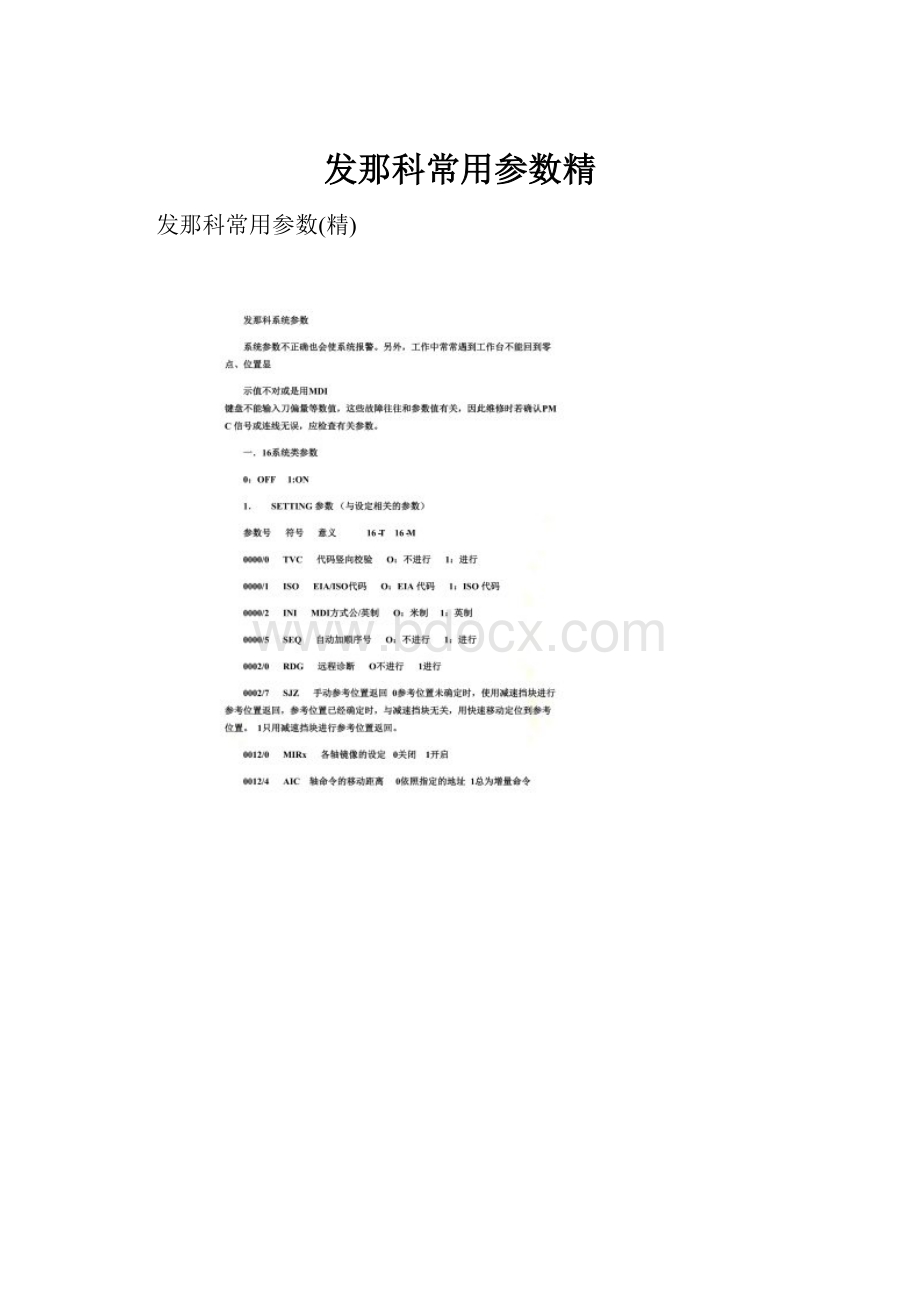 发那科常用参数精.docx