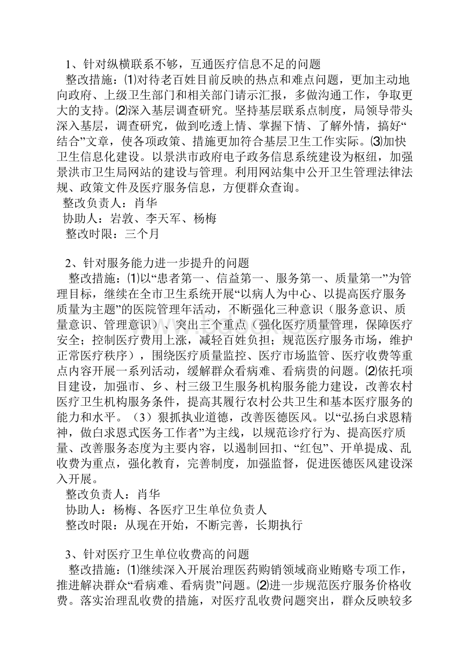 卫生系统政风行风评议整改方案.docx_第2页